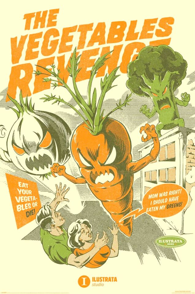 ILUSTRATA  THE VEGETABLES REVENGE  MAXI POSTER