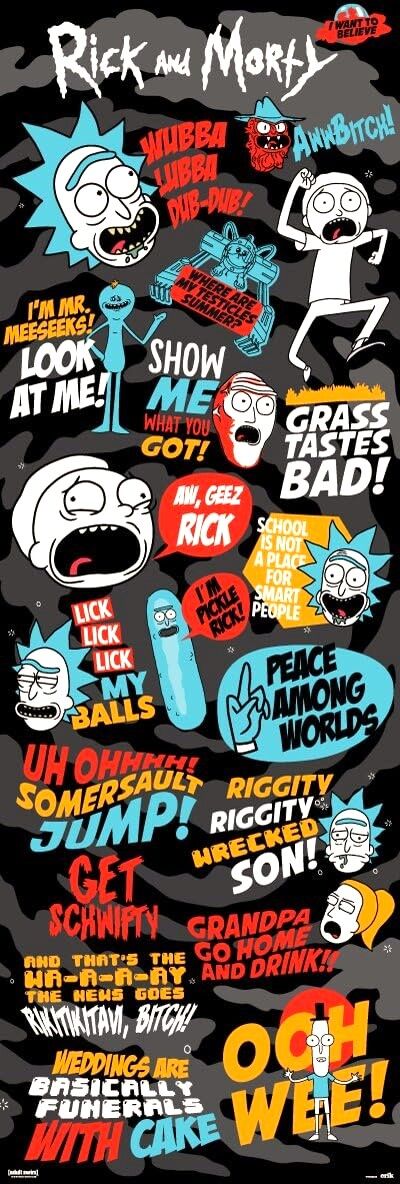 RICK AND MORTY QUOTES  DOOR POSTER