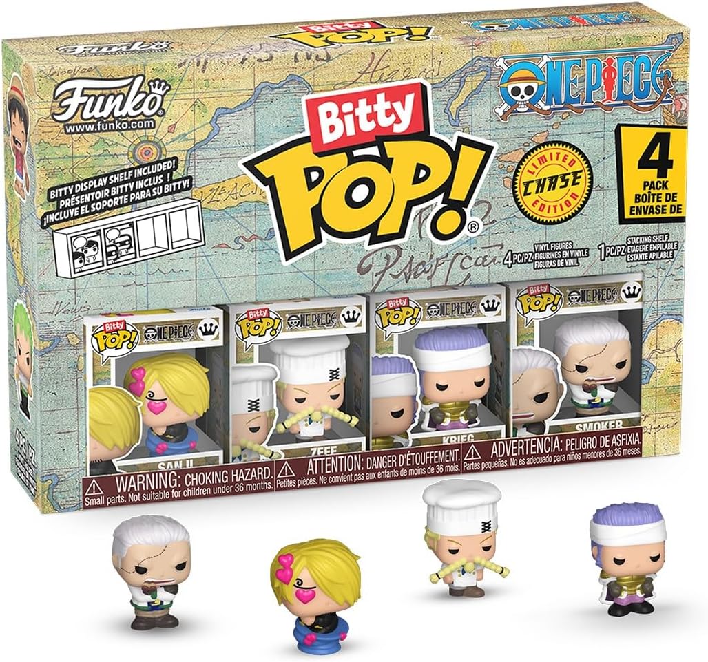 Funko Bitty Pop Limited Chase Edition: One Piece Figür Seti - Sanji-Zeff-Krieg-Smoker