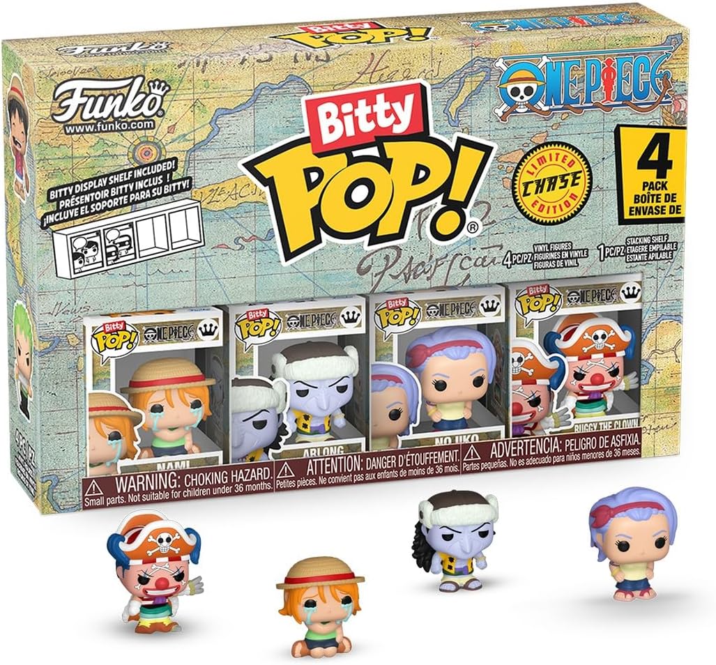 unko Bitty Pop Limited Chase Edition: One Piece Figür Seti - Nami-Arlong-Nojiko-Buggy